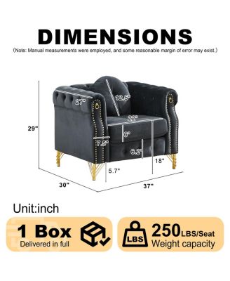 Streamdale Velvet Chesterfield sofa with copper stud detailing & tufted buttons