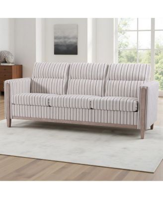 Comfortable Solid Wood Three-Seater Sofa with Soft Cushions