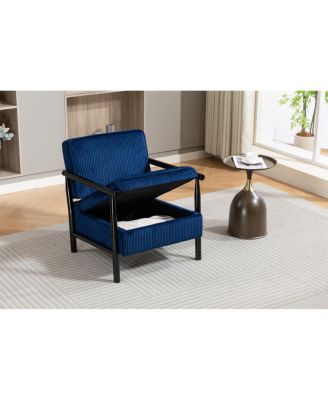 Storage Chair, Mid Century Modern Accent Chair with Wood Frame