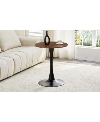 Streamdale Round Dining Table, 23.6" Tulip Table with Thickened Top & Metal Pedestal