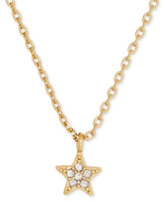 Cubic Zirconia Pave Mini Star Pendant Necklace