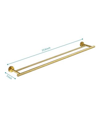 23.6" Stainless Steel Wall Mounted Towel Bar, Double Bath Towel Bar for Bathroom, Kitchen and Bedroom