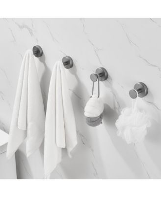 Round Base Wall Hanging Coat Hook, 4 Pack Stainless Steel Heavy Duty Towel Hook for Entry, Bathroom and Bedroom