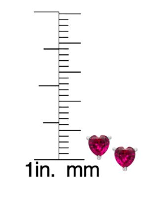 2-Pc. Lab Grown Ruby and Lab Grown White Sapphire (2.71 ct. t.w.) Mom Heart Pendant Necklace and Stud Earrings Set in Sterling Silver