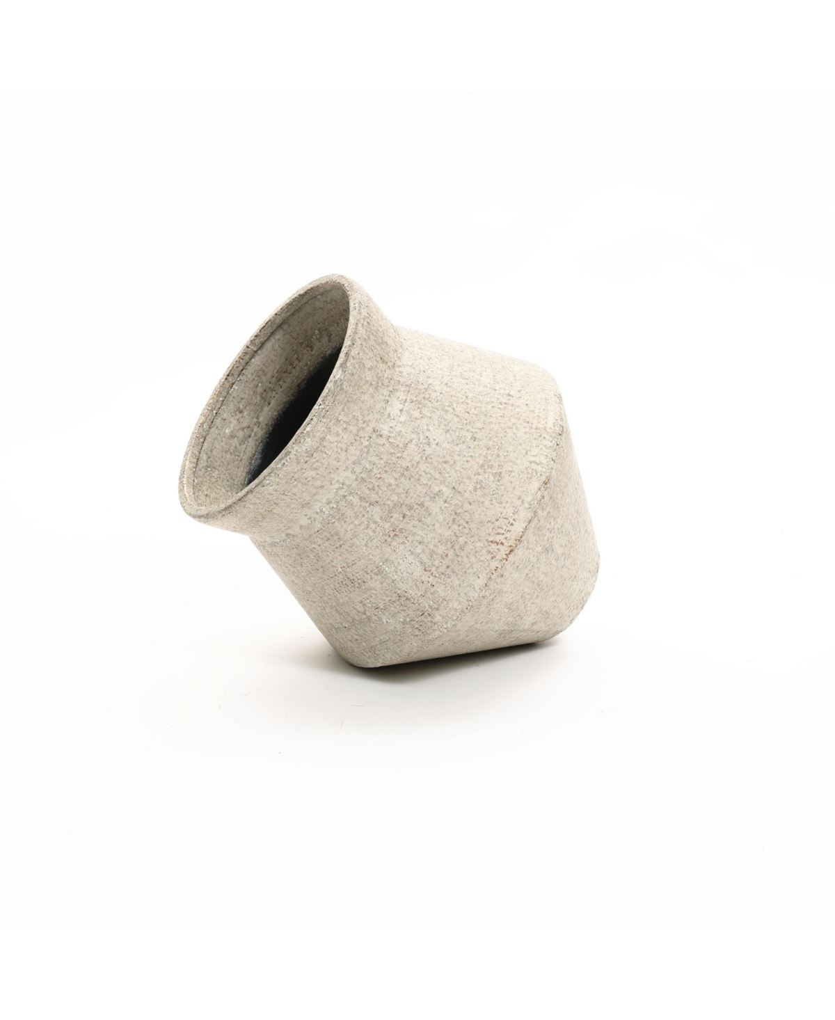 LuxenHome 2-Piece Beige Cachepot Planter Cauldron Set with Stands