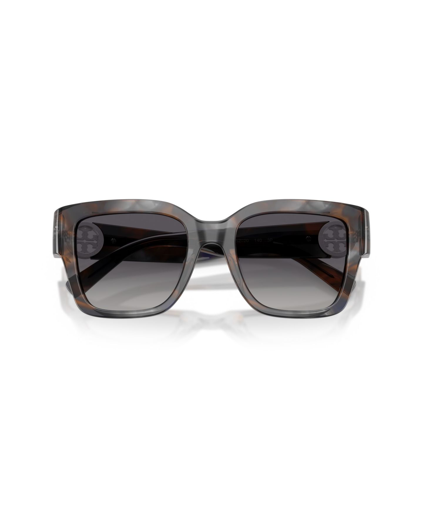 Женские солнцезащитные очки Tory Burch Square Polarized Sunglasses, TY7228U, цвет: Синий дымчатый черепаховый — фото 3