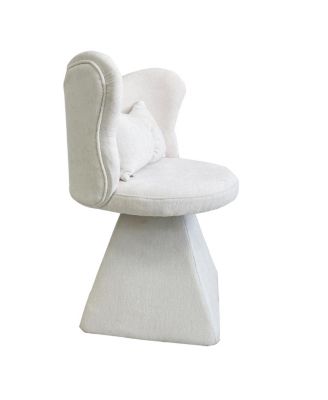 Elegant Chenille Velvet Armless Accent Chair with 360° Rotation