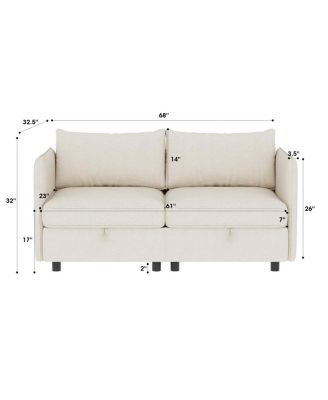 Love Seat Couches, 2 Seater Loveseat Mid Century Modern Sofa Couch With Storage