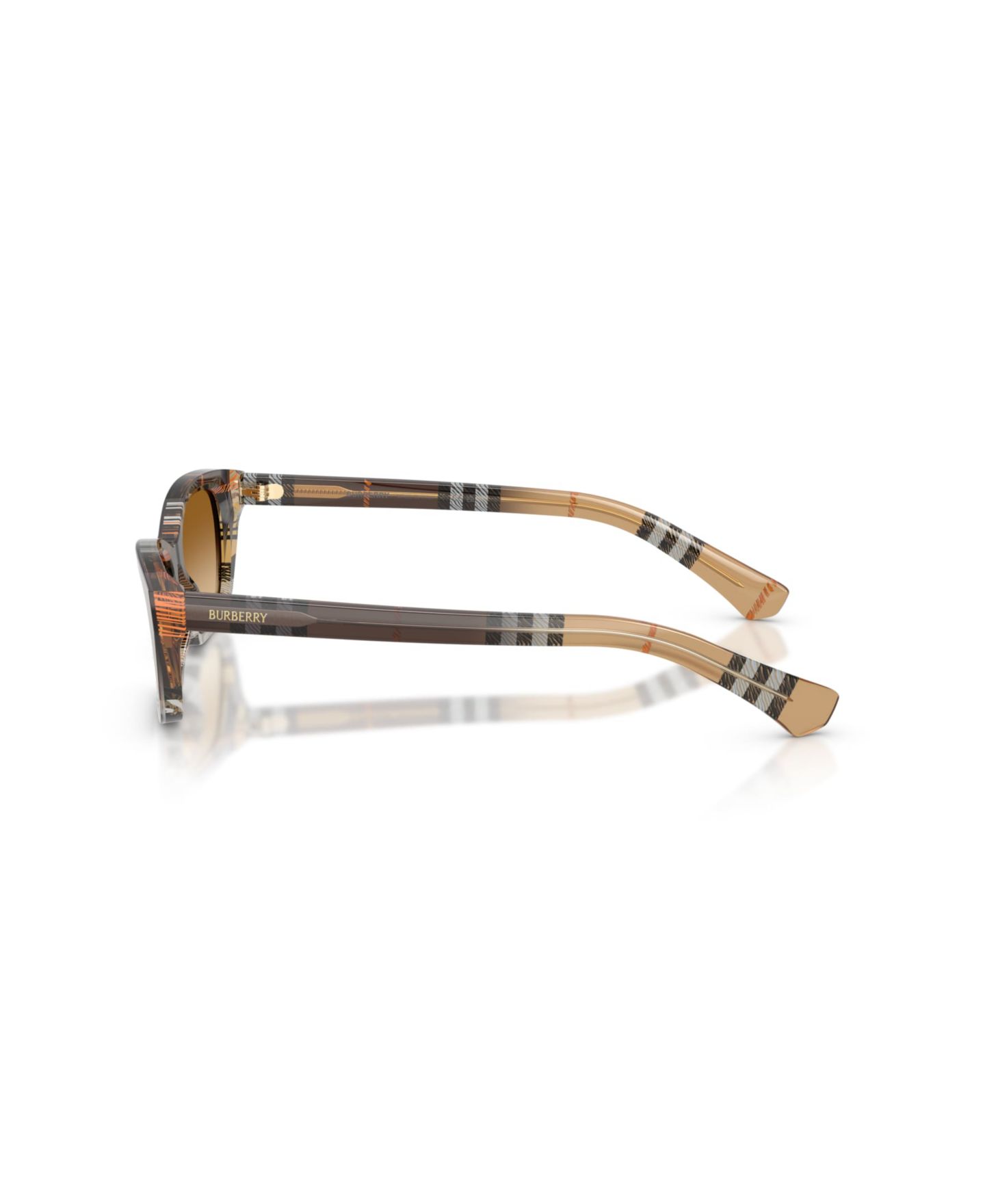 Женские солнцезащитные очки Burberry Rectangle Sunglasses, BE4488, цвет: Клетчатый градиентный песочный — фото 5