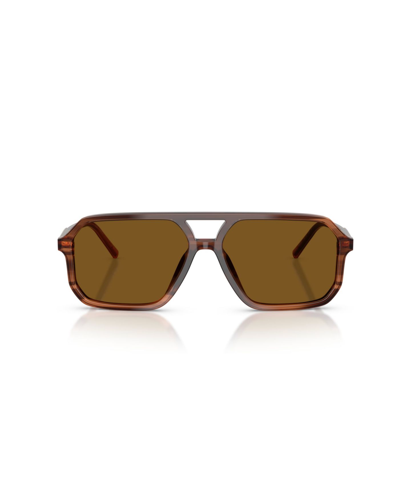 Солнцезащитные очки Dolce&Gabbana Unisex Pilot Polarized Sunglasses, DG4541, цвет: Коричневый полосатый коричневый — фото 5