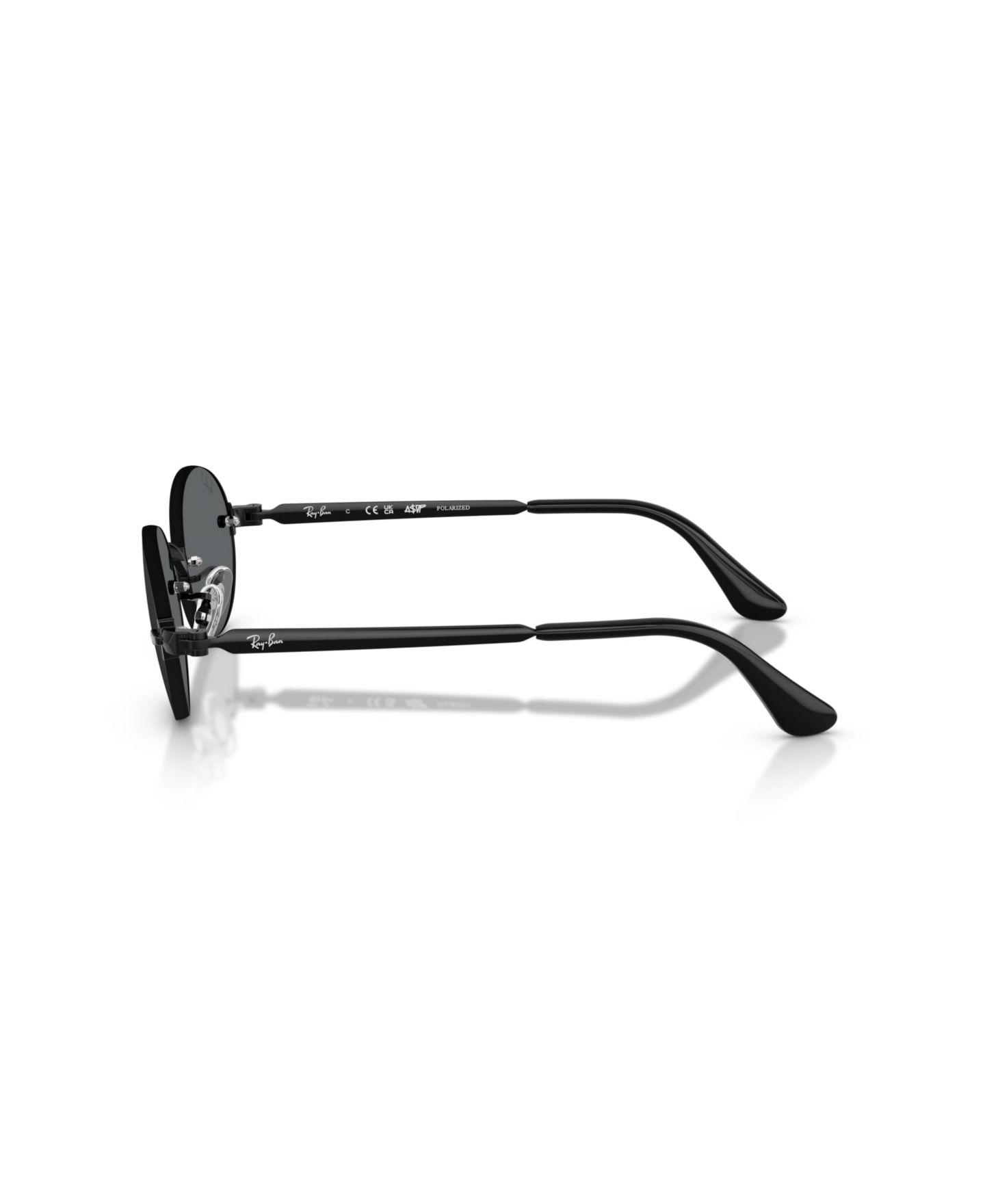 Солнцезащитные очки Ray-Ban Unisex Oval Polarized Sunglasses, RB3929, цвет: Чёрный — фото 3