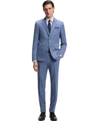 BOSS by Men's Striped Performance-Stretch Slim-Fit Dress Shirt