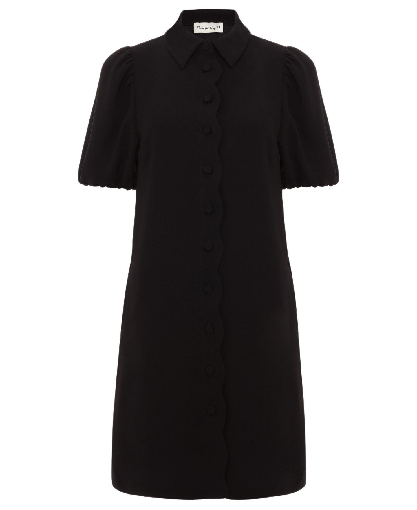 Женское платье Phase Eight Candice Scallop Detail Shirt Dress, цвет: Чёрный — фото 3