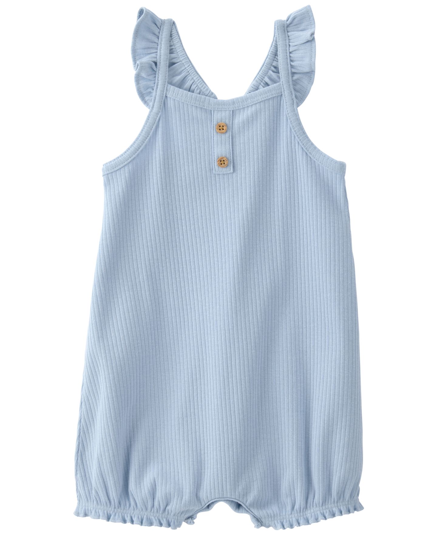 Комбинезон Carter's Sleeveless Blue Ruffled Straps Romper для девочек-малышей, цвет: Синий — фото 1