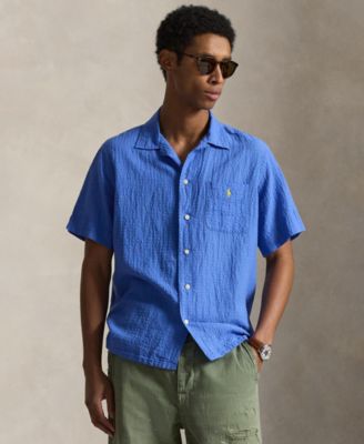 Classic Fit Linen-Blend Seersucker Shirt