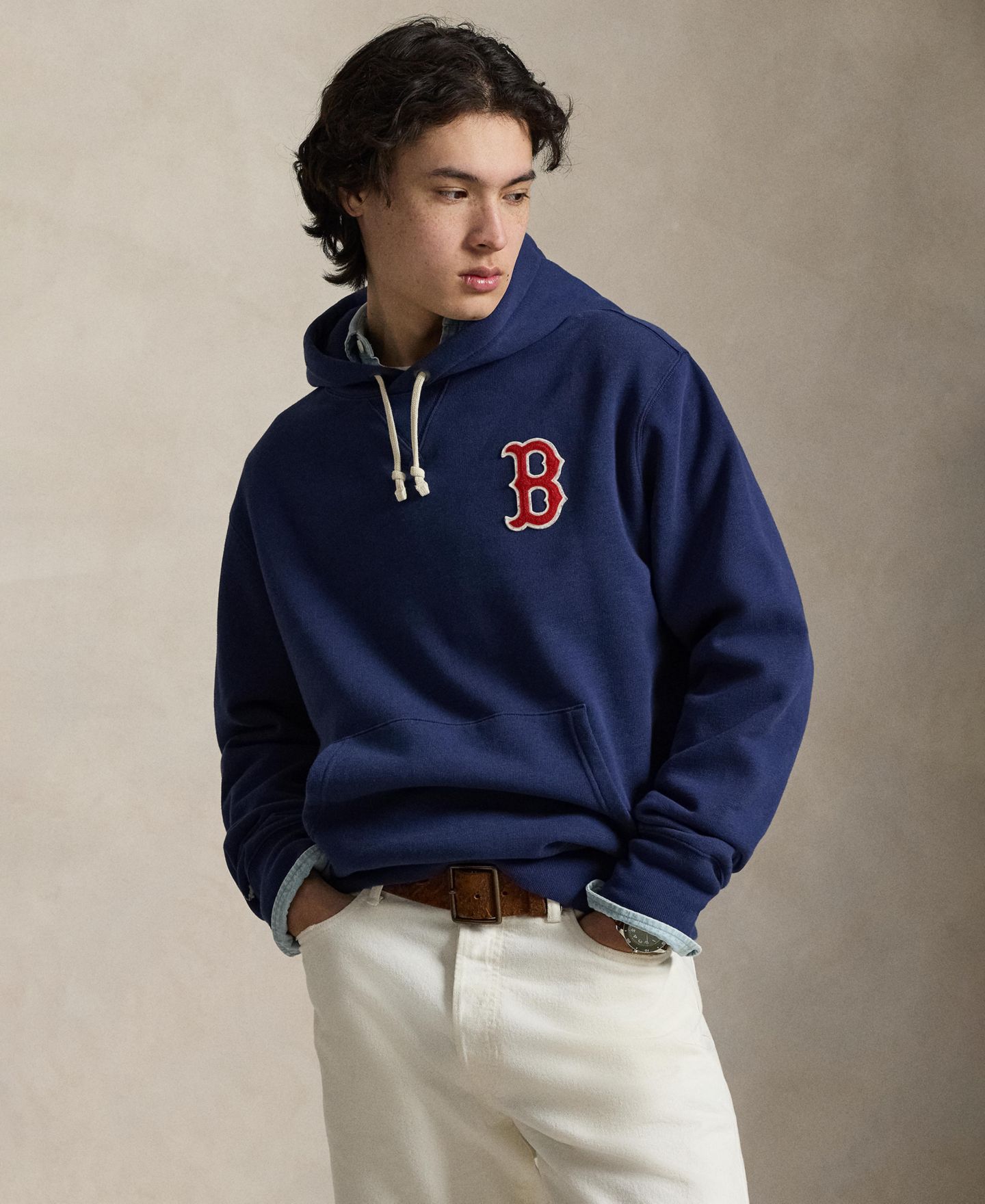 Мужское худи Polo Ralph Lauren Boston Red Sox™ Long-Sleeve, цвет: Тёмный кобальтовый — фото 1