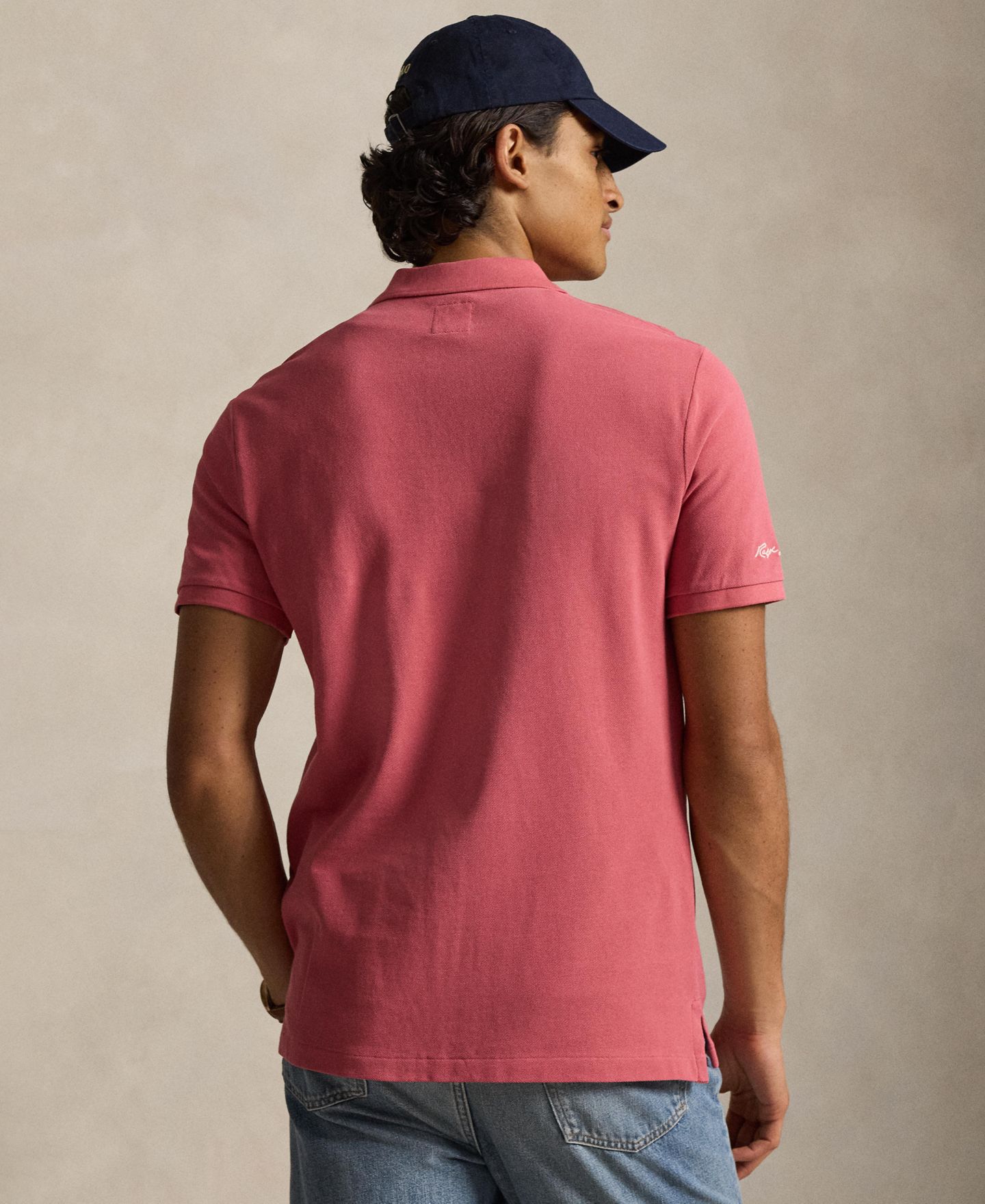 Мужское поло Polo Ralph Lauren Yankees Logo Mesh Polo Shirt, цвет: Ягодный — фото 4