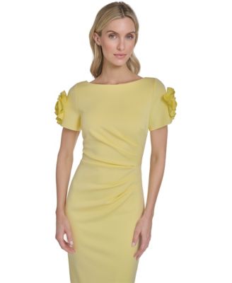 Petite Short-Sleeve Boat Neck Dress