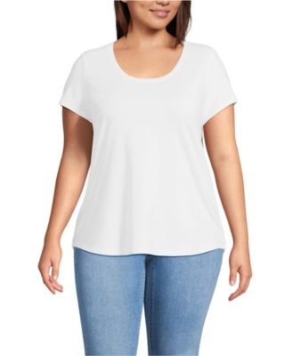 Plus Size Short Sleeve Lightweight Jersey Scoop Neck T-shirt