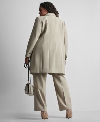 Plus Size Notch Collar Buttoned Jacket