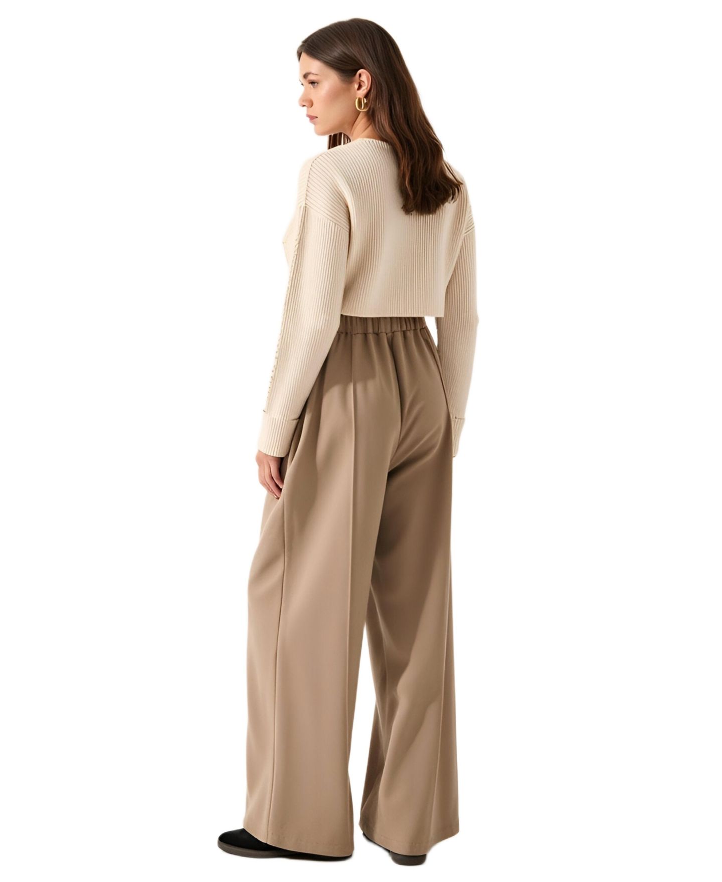 Женские брюки Modenaire High-Rise Wide-Leg Drawstring, цвет: Хаки — фото 2