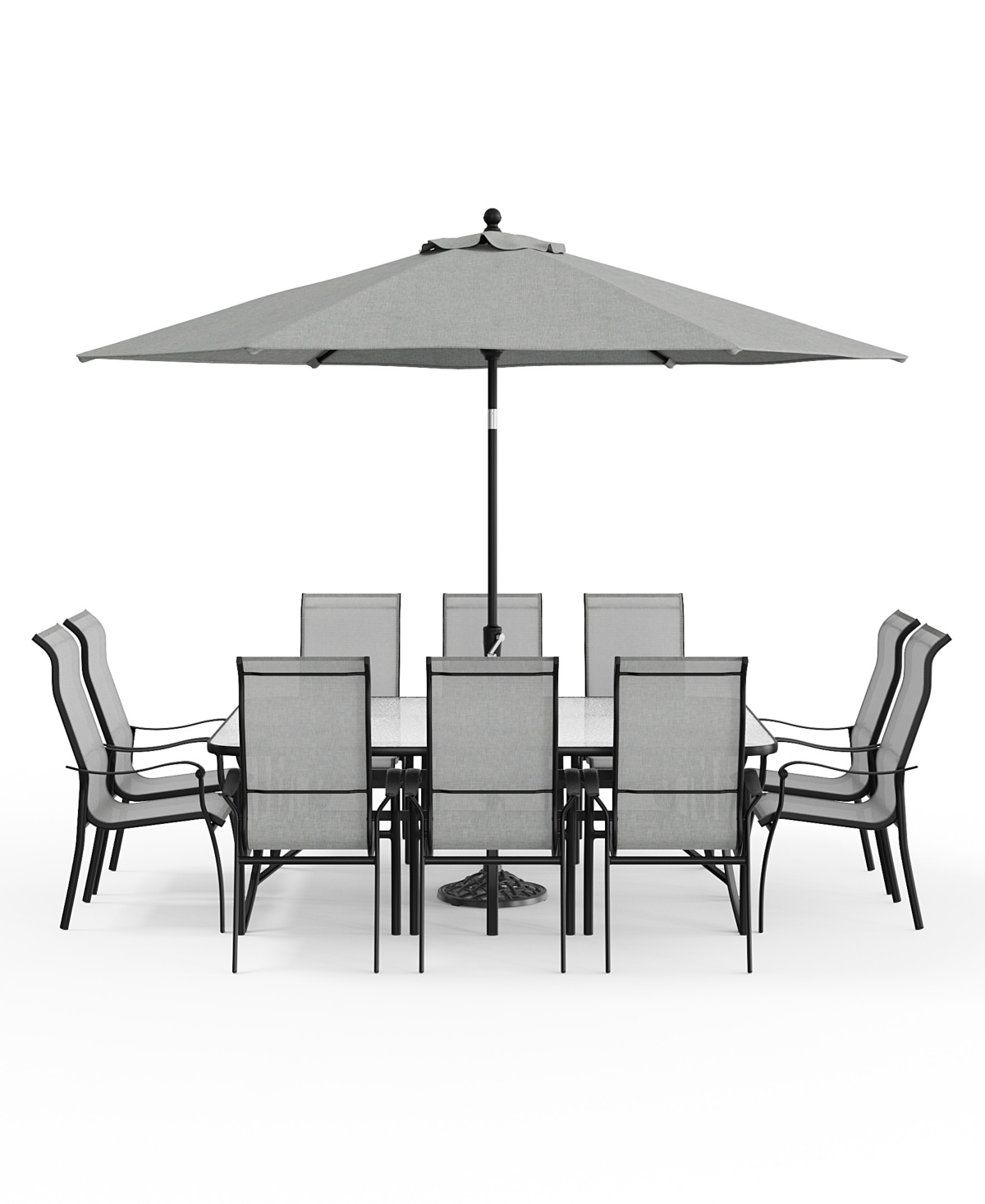 Agio Oasis 11-Pc. Aluminum Rust-Proof Outdoor Dining Set, Created for Macy's