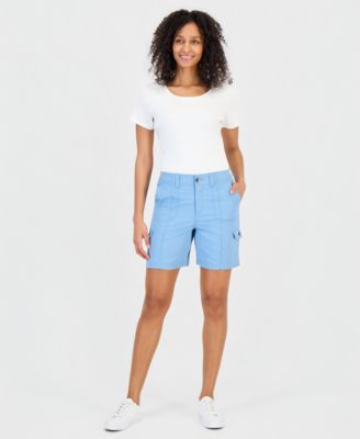 Women's Mid Rise Comfort-Waist Cargo Shorts
