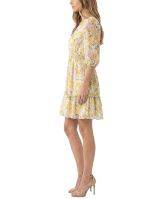 Women's Floral V-Neck A-Line Dress