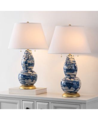 Set of 2 Color Swirls Glass Table Lamp