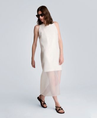Women's Crewneck Sheer Overlay Dress