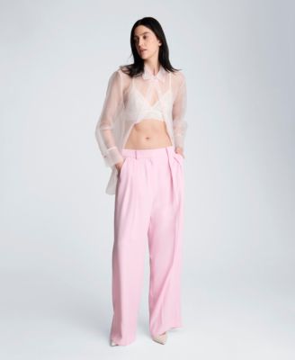 Women's Oversized Sheer Collared Tunic Shirt