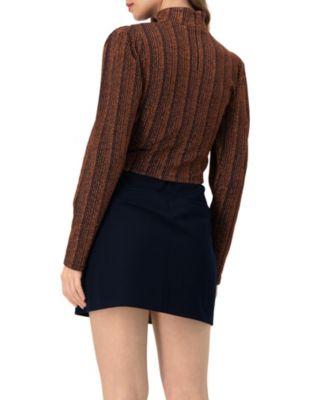 Women's High Neck Long Sleeve Top