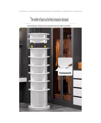 8 Tier Rotating Shoe Rack Tower, Vertical Display Stand Round Carousel, Shoe Storage Organizer for Entryway