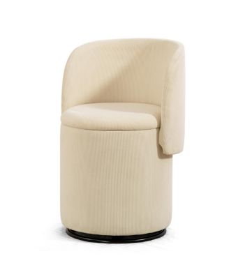Streamdale Stylish Swivel Barrel Chair with Storage & Free Cat Bed