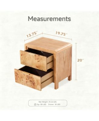 YIGII Rustic Nightstand, Farmhouse Style, No Assembly, Durable