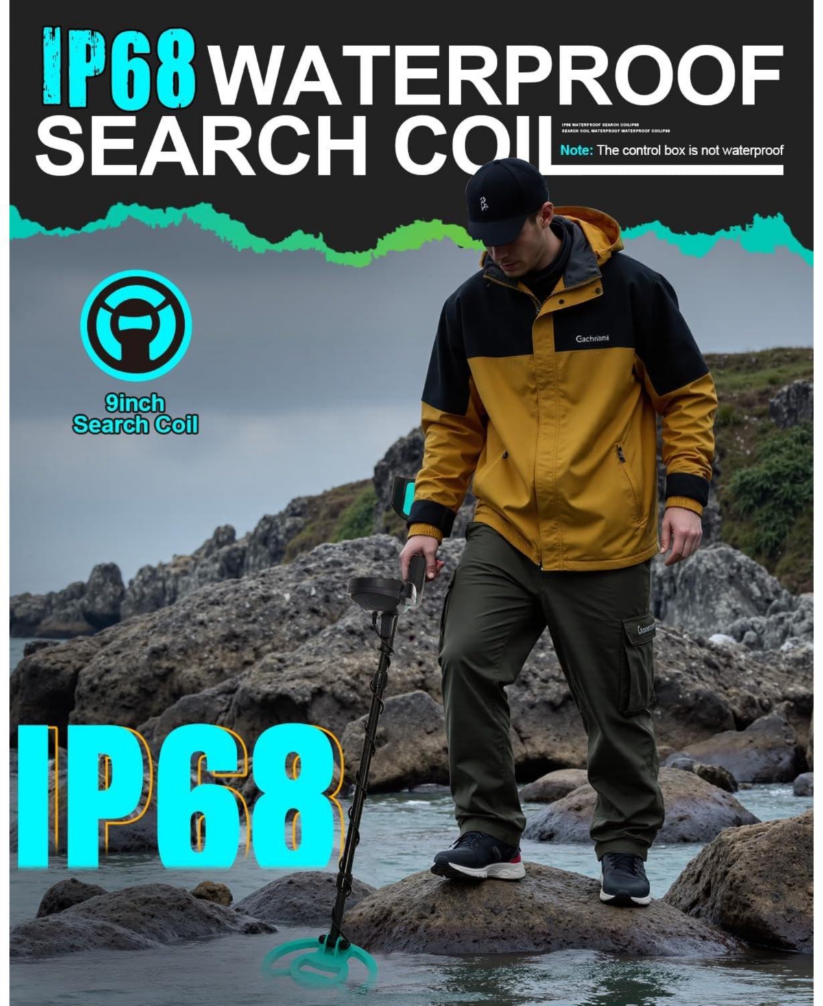 Joyaire Metal Detector for Adults Waterproof, High-Accuracy Pinpointer Set, 4 Mode, 9" Coil, Backlight Lcd, All Metal/Disc Modes for Junior & You