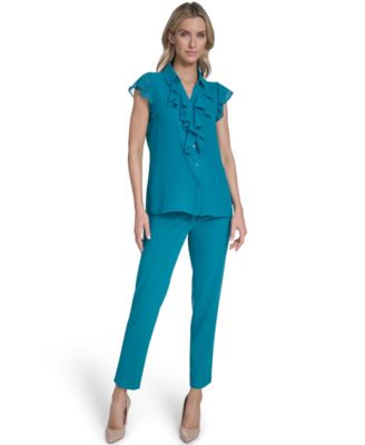 Petite Short-Sleeve Ruffle Top