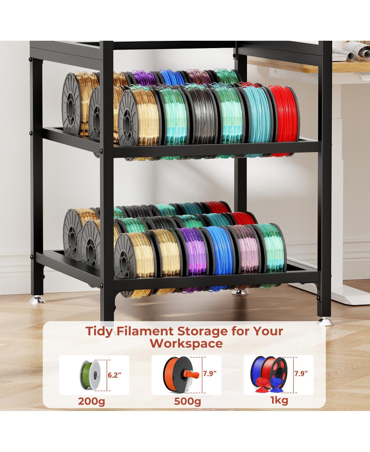Streamdale Furniture 3D Printer Stand with Filament Storage & Power Panel, Metal Frame Workstation