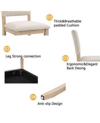 6-Piece Dining Table Set with Bench Upholstered Chairs