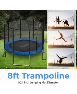 Outdoor Trampoline 8FT–14FT with Safety Enclosure Net & Ladder, ASTM Approved Heavy-Duty Trampoline for Kids & Adults