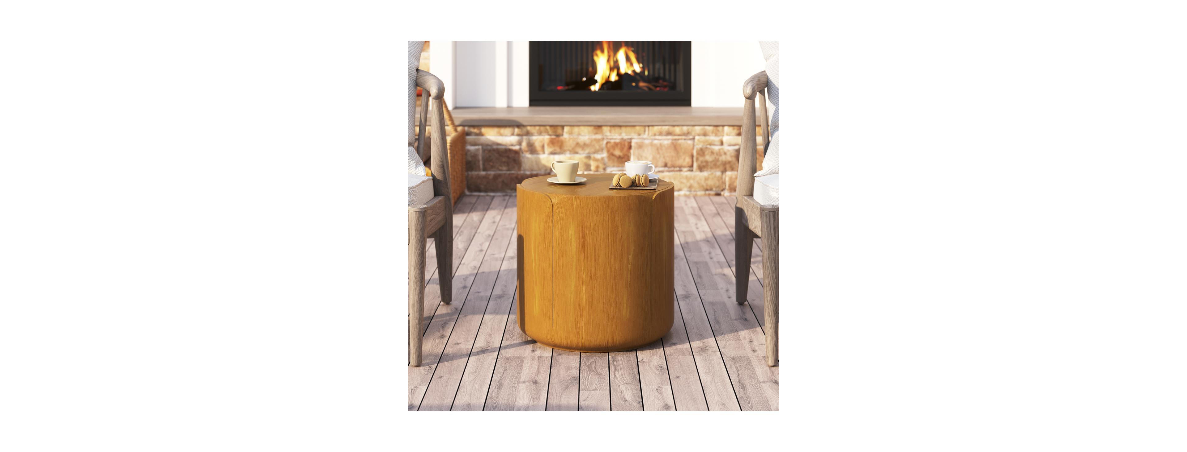 Streamdale Furniture Modern Wood Grain Outdoor Indoor Side Table