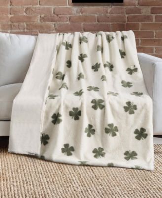 Clover Toss Plush Throw, 50" x 70"