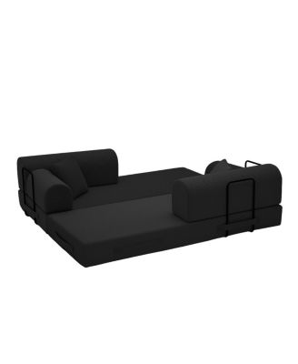 Convertible Sleeper Sofa Bed with Pillow, Corduroy Folding Mattress Couch