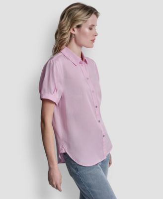 Women's Print Rolled Short-Sleeve Shirt