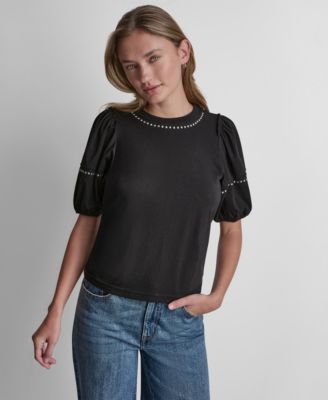 Women's Dome Studs Mini Sleeve T-Shirt