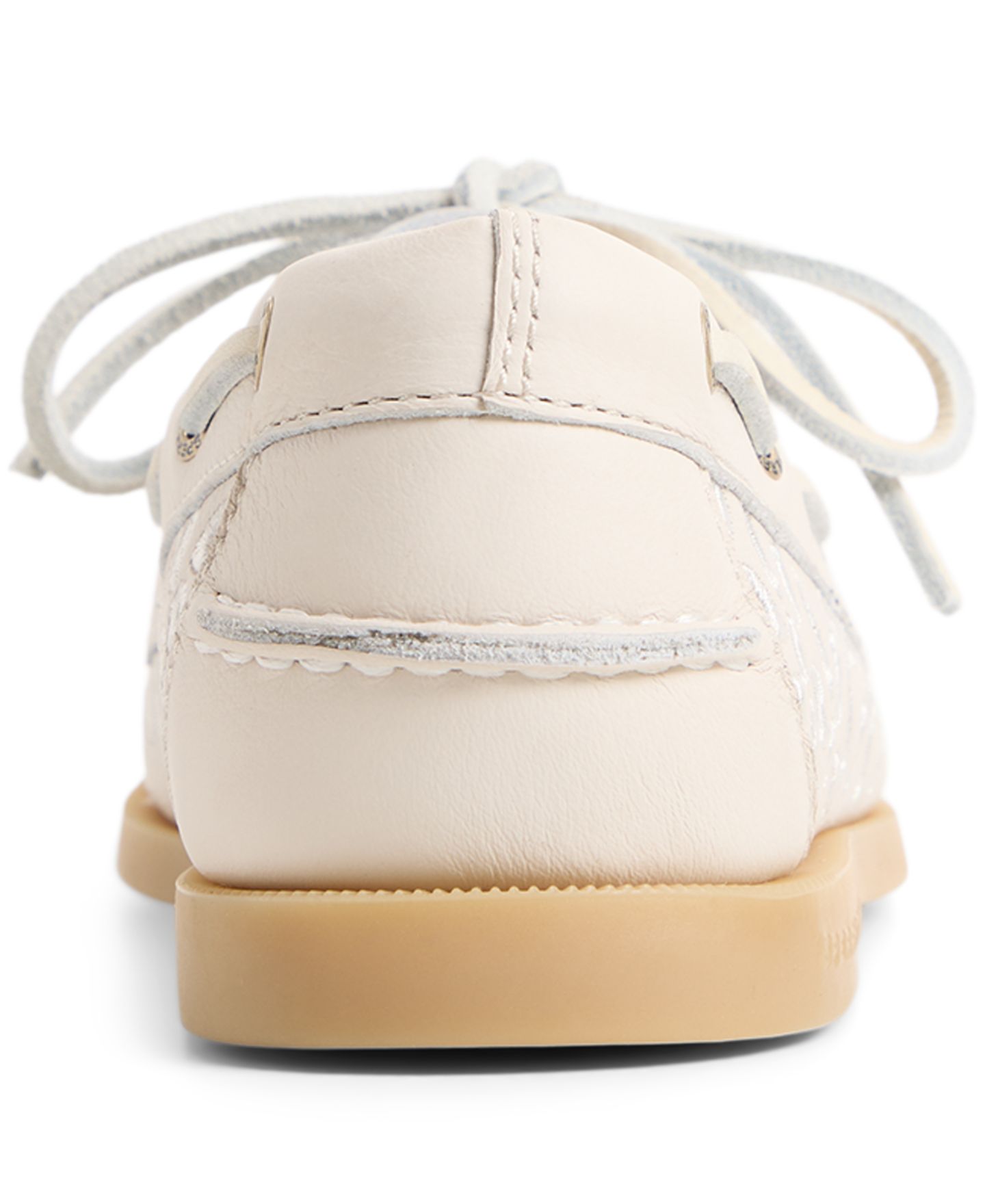 Женские туфли Sperry Authentic Embroidered Perforated Round Toe Boat, цвет: Кремовый — фото 3