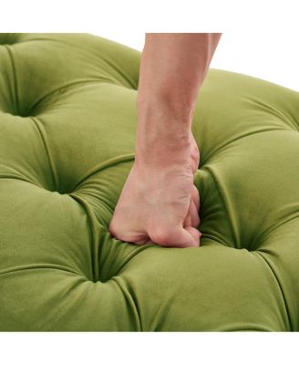  Elegant Tufted Bench with Two Pillows