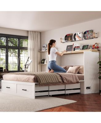 Murphy Bed with Charging Station & Storage Drawer