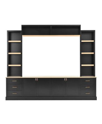  Farmhouse 4-Piece Entertainment Center Wall Unit