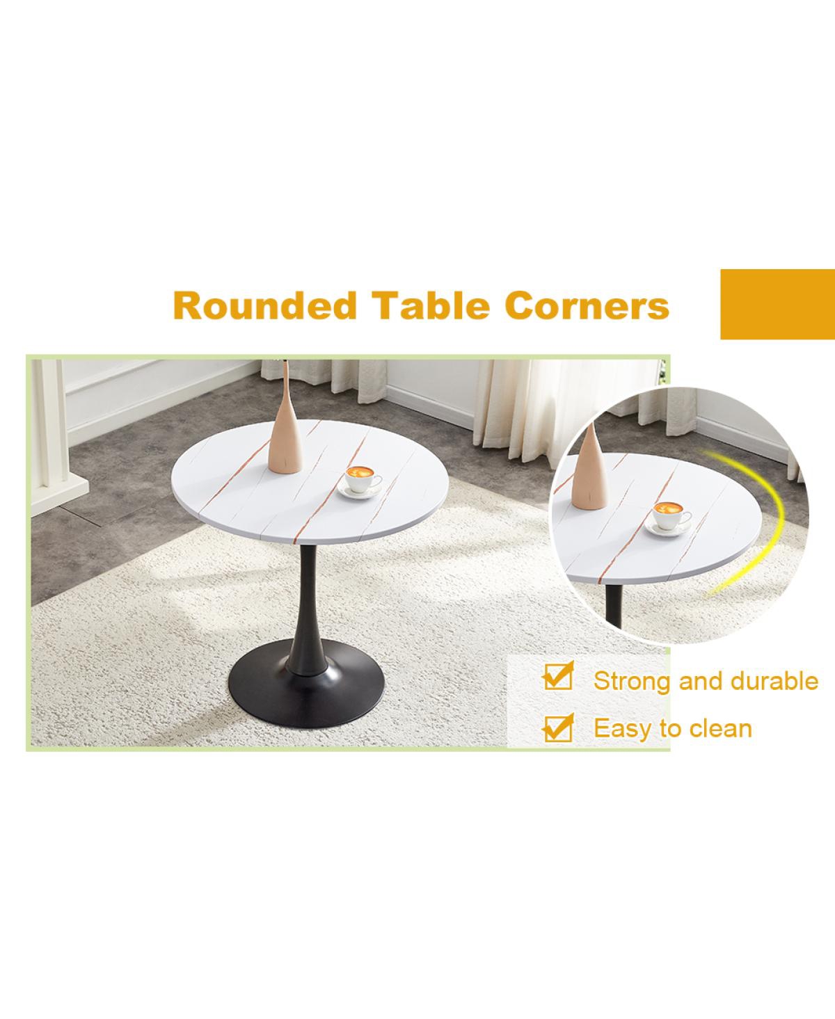 Streamdale Furniture Streamdale Round Dining Table, 31.5" Tulip Bistro Table for Kitchen, Living Room